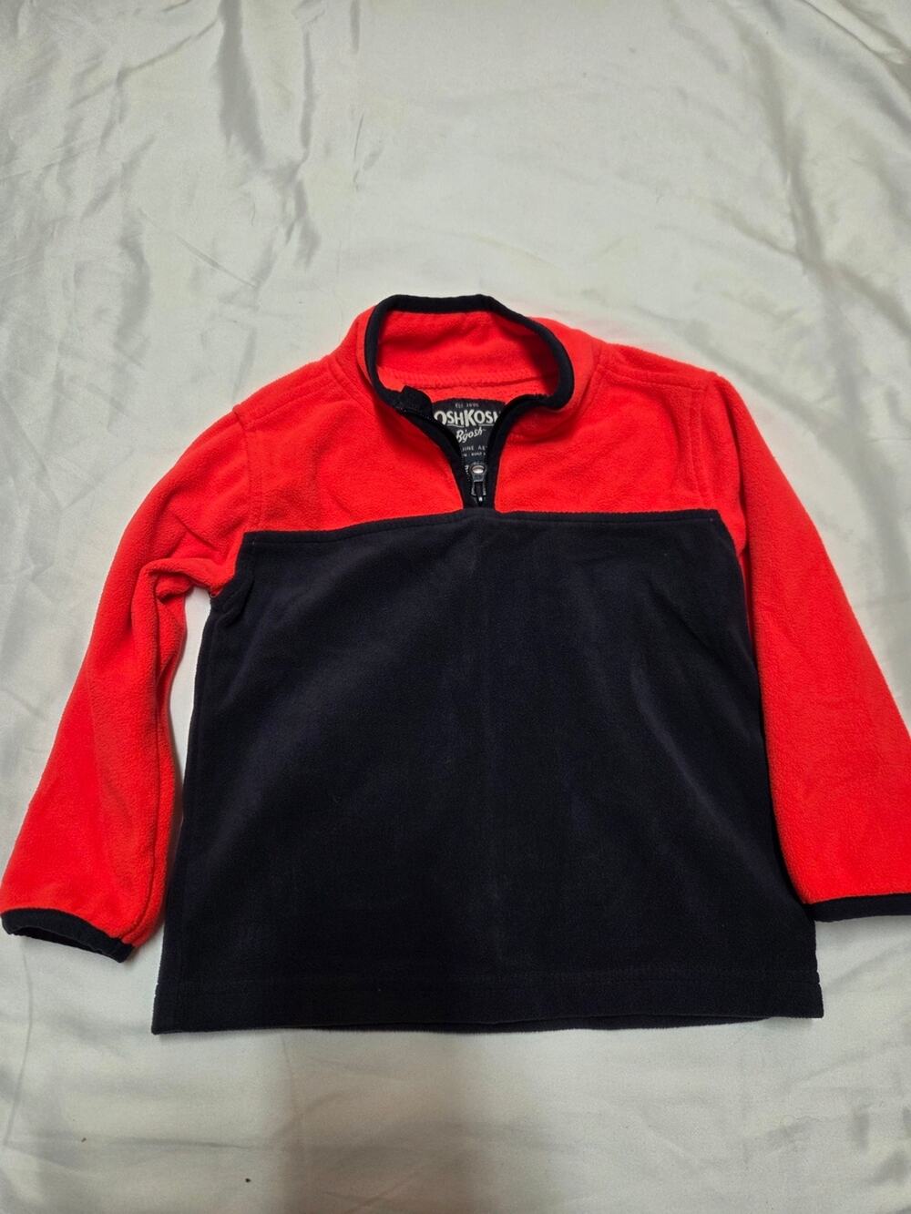 OshKosh B'gosh Red and Navy Colorblock Half-Zip Pullover 2t